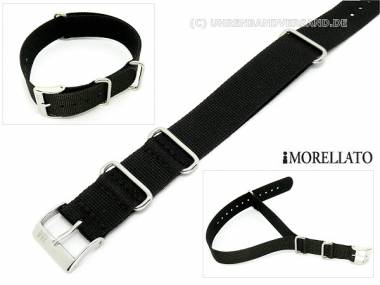 Slip-Thru Strap 22mm black -MILITARY- one-piece by MORELLATO - Bild vergr��ern 