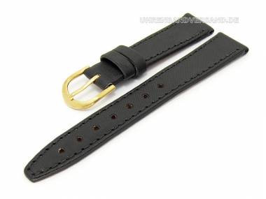 Watch band XS 16mm black stitched textile surface - Bild vergr��ern 