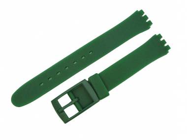 Watch band for Swatch 12mm green synthetic smooth surface - Bild vergr��ern 