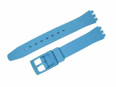 Watch band for Swatch 12mm light blue synthetic smooth surface - Bild vergr��ern 