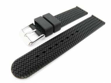 Sports band 18mm black silicone structured surface (width of buckle 18 mm) - Bild vergr��ern 