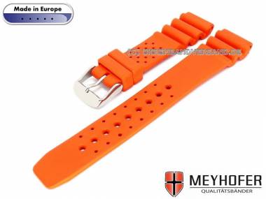 Watch band -Atlantis- 16mm orange caoutchouc by MEYHOFER - Bild vergr��ern 