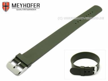 Watch band -Athens- 20mm olive-green caoutchouc one piece band by MEYHOFER - Bild vergr��ern 