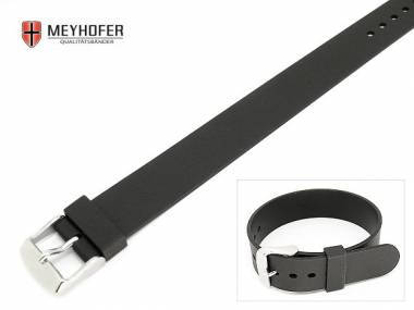 Watch band -Athens- 20mm black caoutchouc one piece band by MEYHOFER - Bild vergr��ern 