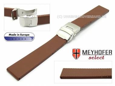 Watch band -Kiel- 22mm brown caoutchouc by MEYHOFER - Bild vergr��ern 