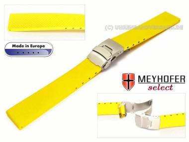 Watch band -Kiel- 22mm yellow caoutchouc by MEYHOFER - Bild vergr��ern 