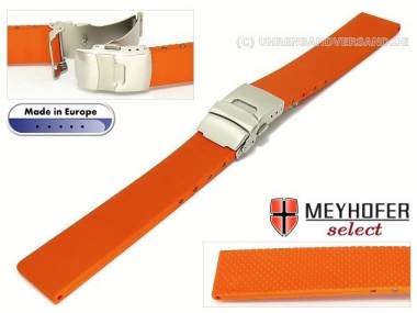 Watch band -Kiel- 22mm orange caoutchouc by MEYHOFER - Bild vergr��ern 