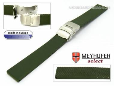 Watch band -Kiel- 22mm olive-green caoutchouc by MEYHOFER - Bild vergr��ern 