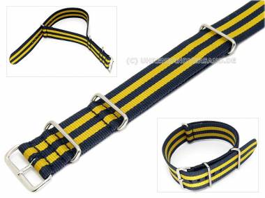 Watch band 24mm dark blue-yellow One-Piece Band - Bild vergr��ern 