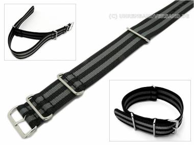 Watch band 20mm black-gray NATO-style - Bild vergr��ern 