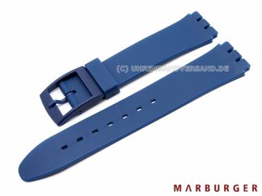Watch band for Swatch 17mm dark blue synthetic smooth surface - Bild vergr��ern 