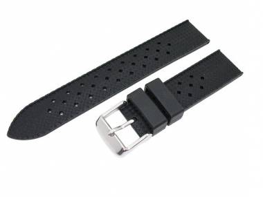 Watch band 24mm black silicone carbon look (width of buckle 22 mm) - Bild vergr��ern 