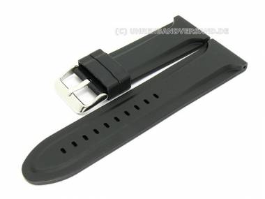 Watch band 28mm black silicone smooth surface (width of buckle 26 mm) - Bild vergr��ern 