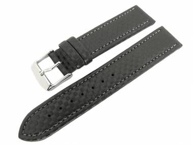 TOP: Watch band 18mm black carbon look with light seam - Bild vergr��ern 