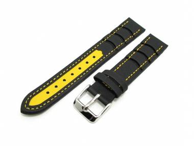 Watch band 18mm black/yellow  EULIT -Surfer- - Bild vergr��ern 