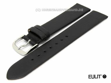 Watch band -Lorica- 20mm black fine grained surface EULIT - Bild vergr��ern 