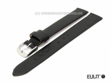Watch band -Lorica- 14mm black fine grained surface EULIT - Bild vergr��ern 