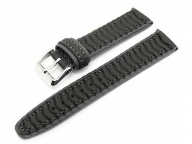 Watch band casual style 18mm black/gray synthetic waterproof - Bild vergr��ern 