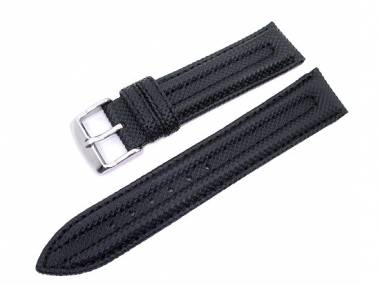 Watch band 20mm black by Herzog -Sport- waterproof - Bild vergr��ern 