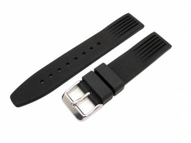 Sports band 18mm black silicone smooth surface - Bild vergr��ern 