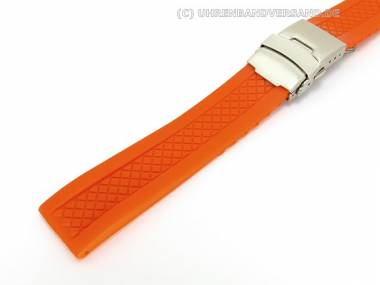 Watch band 22mm orange silicone deployment clasp by Eichmueller - Bild vergr��ern 