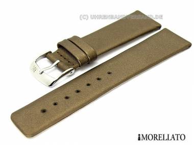 Watch strap -Shine Metal- 20mm dark brown textile silk gloss by MORELLATO - Bild vergr��ern 