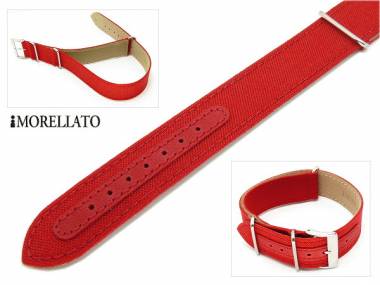Slip-Thru Strap 20mm red -Jump- textile / leather one-piece stitched by MORELLATO - Bild vergr��ern 