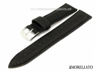 Watch strap 20mm black -Techno- textile look stitched by MORELLATO - Bild vergr��ern 