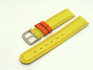Watch band for children 16mm yellow double seam (width of buckle 16 mm) - Bild vergr��ern 