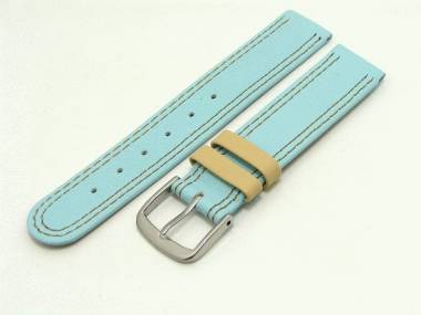 Watch band for children 16mm light blue double seam (width of buckle 16 mm) - Bild vergr��ern 