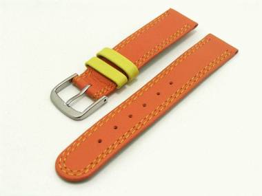 Watch band for children 16mm orange double seam (width of buckle 16 mm) - Bild vergr��ern 