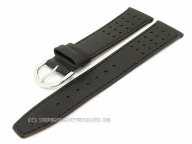 Watch band 18mm black flat with hole pattern - Bild vergr��ern 