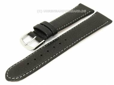 Watch band 20mm black Birkenstock -Eco- light colored stitching - Bild vergr��ern 