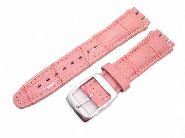 Watch band -Alligator Big- for Swatch 19mm light pink leather alligator grain - Bild vergr��ern 