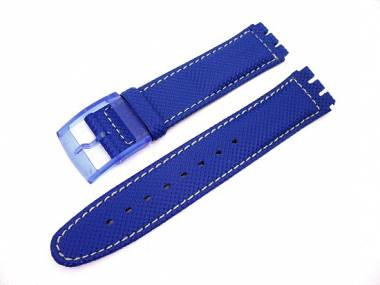 Watch band -Basket- for Swatch blue 17mm synthetic/leather - Bild vergr��ern 