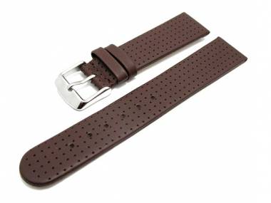 Watch band 24mm dark brown perforated surface (width of buckle 22 mm) - Bild vergr��ern 