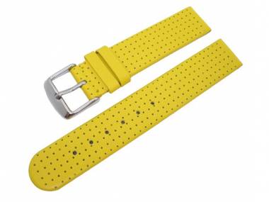 Watch band 22mm yellow perforated surface (width of buckle 20 mm) - Bild vergr��ern 