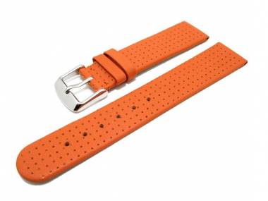 Watch band 24mm orange perforated surface (width of buckle 22 mm) - Bild vergr��ern 