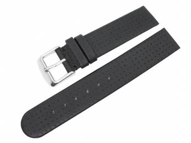 Watch band 22mm black perforated surface (width of buckle 20 mm) - Bild vergr��ern 