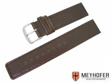 Watch band -Dessau- 22mm dark brown smooth surface by MEYHOFER - Bild vergr��ern 