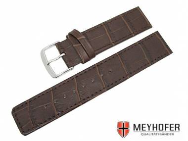 Watch band -Dessau- 22mm dark brown alligator grain  by MEYHOFER - Bild vergr��ern 