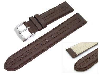 TOP: Watch band 20mm leather dark brown chrono style (width of buckle 18 mm) - Bild vergr��ern 