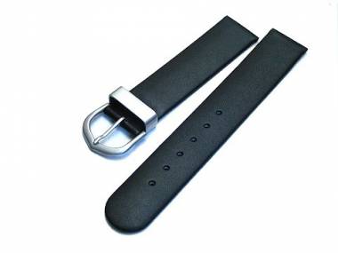 Watch band 18mm black smooth surface, stainless steel loop (width of buckle 18 mm) - Bild vergr��ern 