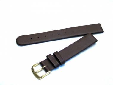 Watch band 14mm leather dark brown without seam (width of buckle 14 mm) - Bild vergr��ern 