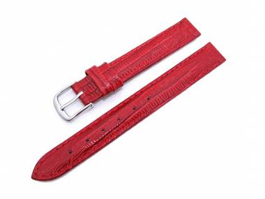 Watch band 10mm red teju-grain (width of buckle 10 mm) - Bild vergr��ern 