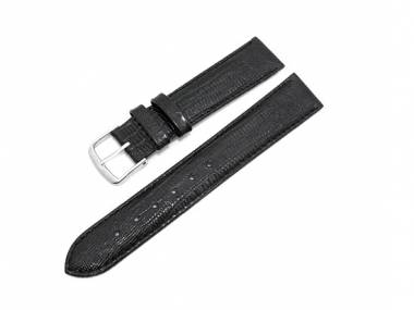 Watch band 20mm black teju-grain (width of buckle 18 mm) - Bild vergr��ern 