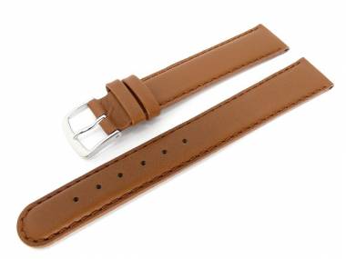 Watch band  XL 16mm light brown smooth surface stitched - Bild vergr��ern 
