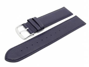 TOP: Watch band CLASSIC STANDARD 22mm dark blue smooth surface (width of buckle 20 mm) - Bild vergr��ern 