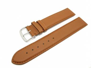 Watch band leather brown with seam 20mm (width of buckle 20 mm) - Bild vergr��ern 