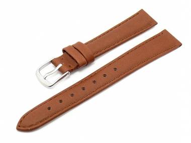 Watch band leather auburn with seam 14mm (width of buckle 12 mm) - Bild vergr��ern 